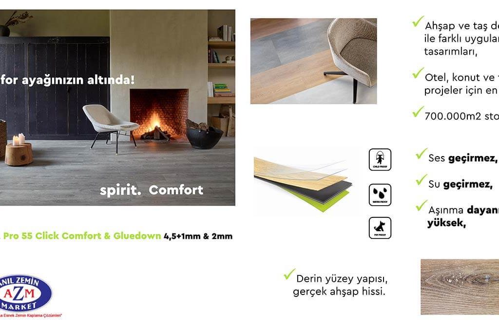 Spirit LVT Zemin kaplama özellikleri - Anıl zemin market Anıl zemin Spirit LVT Zemin kaplaması